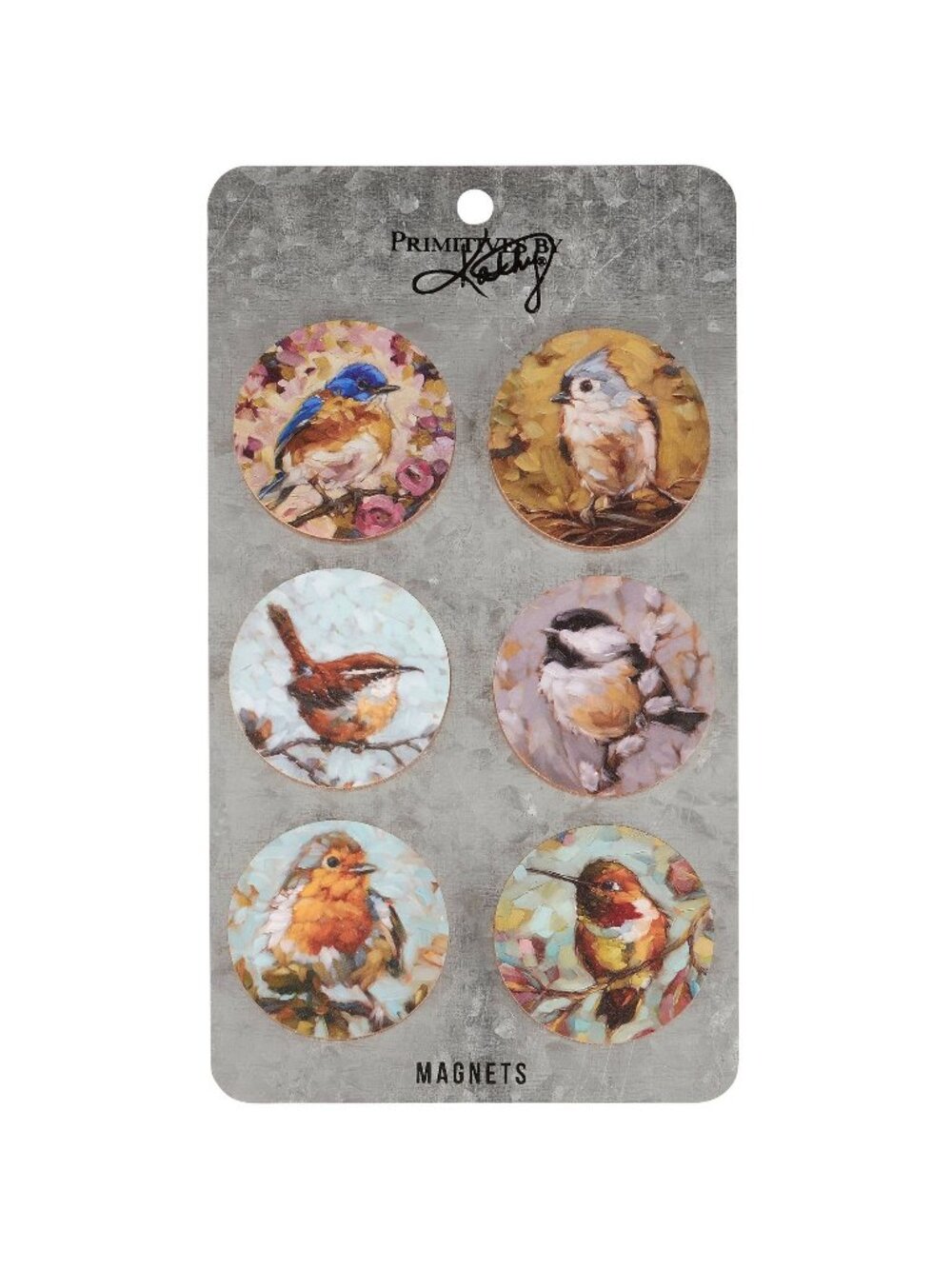 6 Bird Magnet Set Wooden Rustic‎ Spring Magnets Cottage Decor
